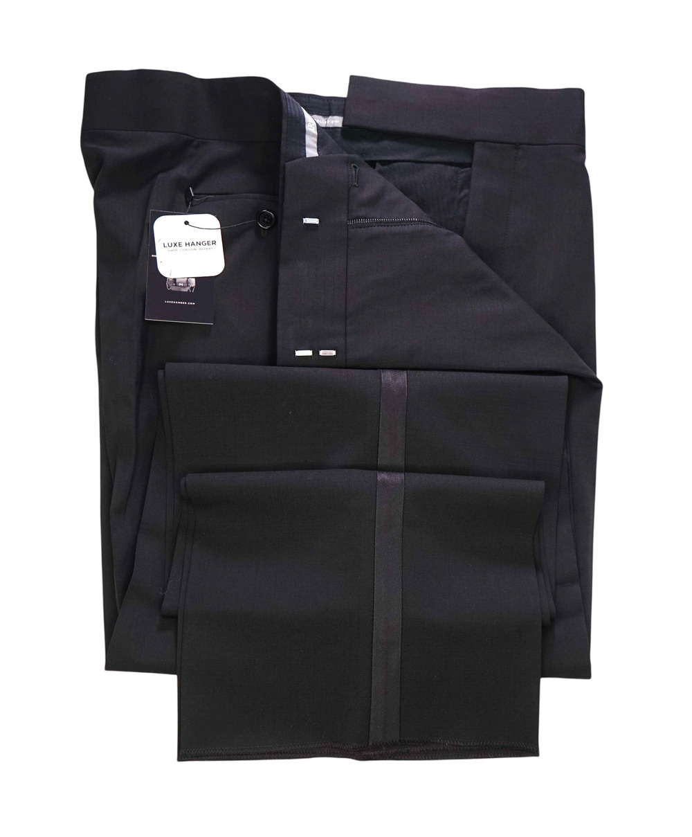 $695 ARMANI COLLEZIONI - Black Tuxedo Pants - 39W